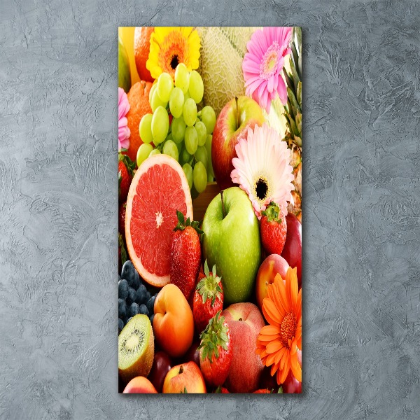 Quadro vetro acrilico verticale Frutta e fiori