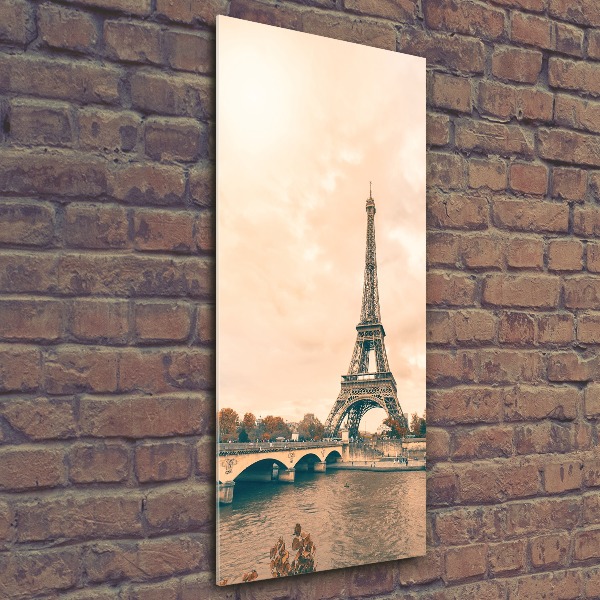 Quadro stampa su vetro acrilico verticale Torre Eiffel Parigi