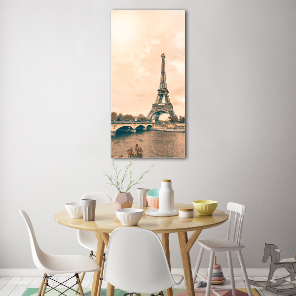Quadro stampa su vetro acrilico verticale Torre Eiffel Parigi