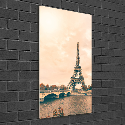 Quadro stampa su vetro acrilico verticale Torre Eiffel Parigi