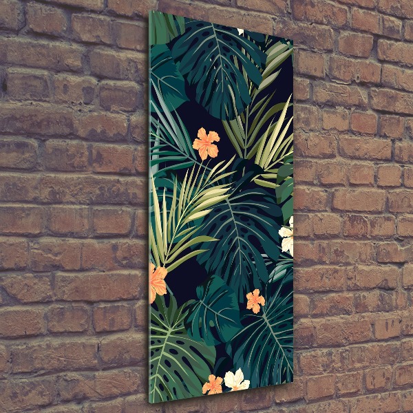 Quadro stampa su vetro acrilico verticale Fiori hawaiani