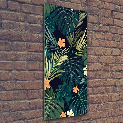 Quadro stampa su vetro acrilico verticale Fiori hawaiani