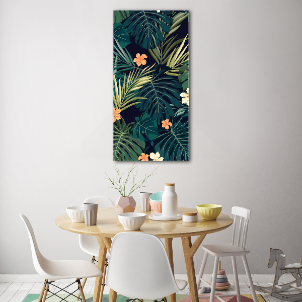 Quadro stampa su vetro acrilico verticale Fiori hawaiani