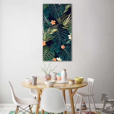 Quadro stampa su vetro acrilico verticale Fiori hawaiani