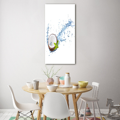 Quadro in vetro acrilico verticale Noce di cocco