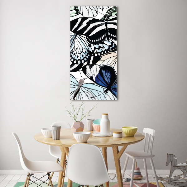 Quadro vetro acrilico verticale Farfalle