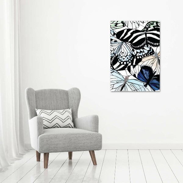 Quadro vetro acrilico verticale Farfalle