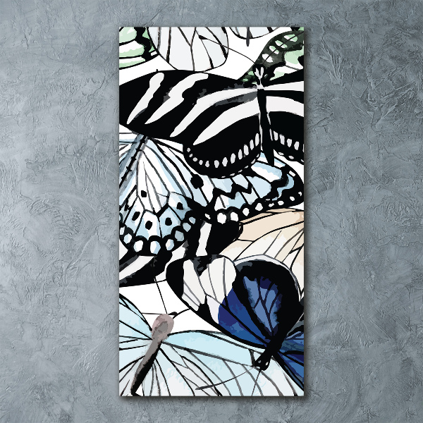Quadro vetro acrilico verticale Farfalle