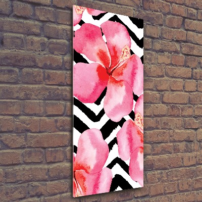 Quadro acrilico verticale Fiori hawaiani