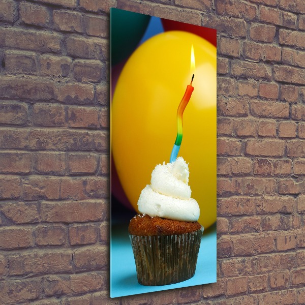 Quadro acrilico verticale Cupcake di compleanno