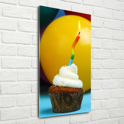 Quadro acrilico verticale Cupcake di compleanno