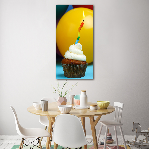 Quadro acrilico verticale Cupcake di compleanno