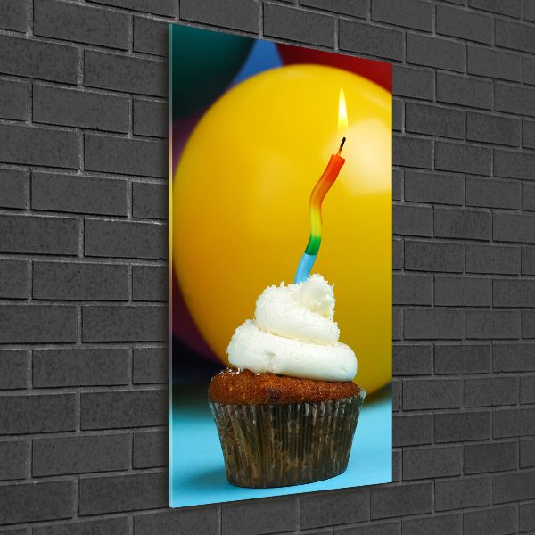 Quadro acrilico verticale Cupcake di compleanno