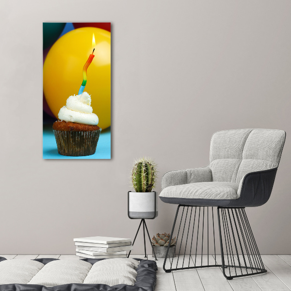 Quadro acrilico verticale Cupcake di compleanno