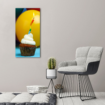 Quadro acrilico verticale Cupcake di compleanno
