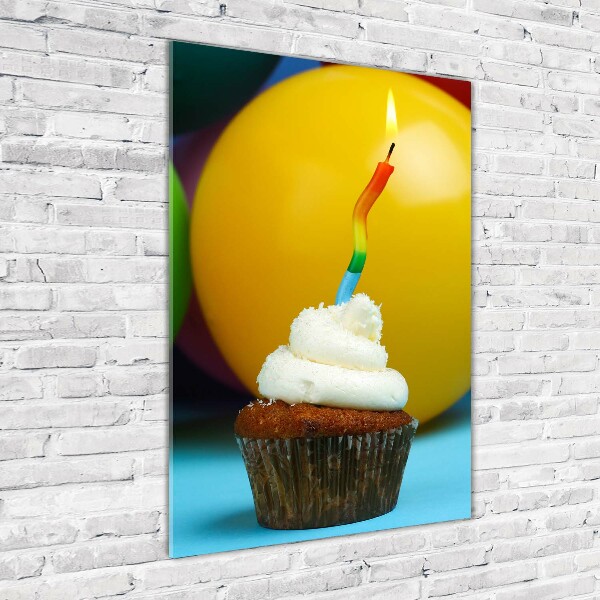 Quadro acrilico verticale Cupcake di compleanno
