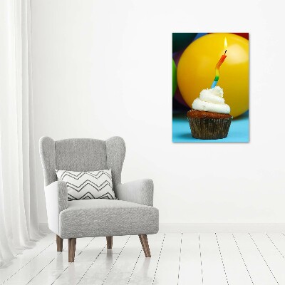 Quadro acrilico verticale Cupcake di compleanno