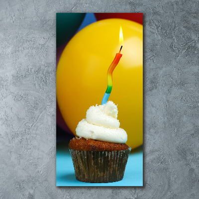 Quadro acrilico verticale Cupcake di compleanno
