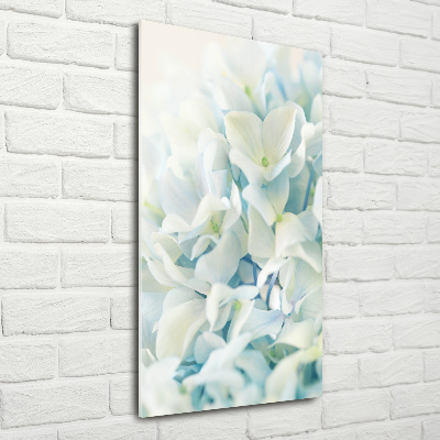 Quadro stampa su vetro acrilico verticale Fiore di ortensia