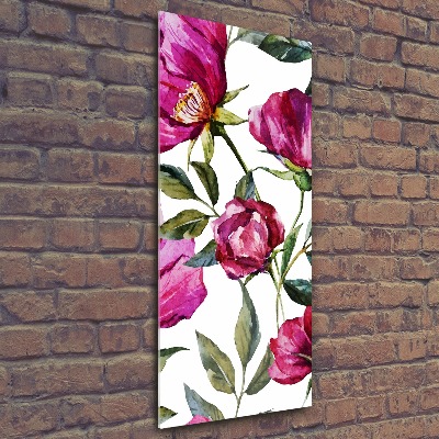 Quadro vetro acrilico verticale Papaveri