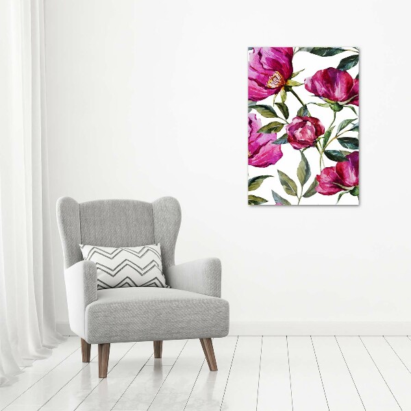 Quadro vetro acrilico verticale Papaveri