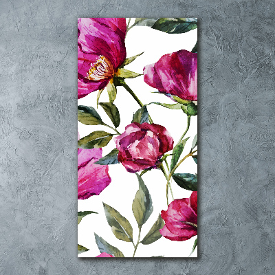 Quadro vetro acrilico verticale Papaveri