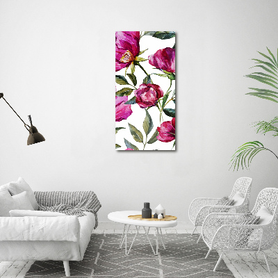 Quadro vetro acrilico verticale Papaveri