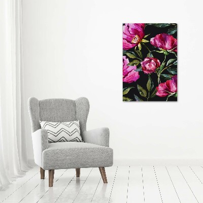 Quadro stampa su vetro acrilico verticale Papaveri