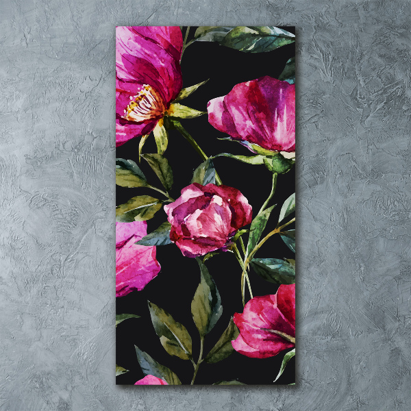 Quadro stampa su vetro acrilico verticale Papaveri