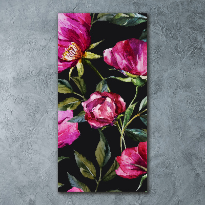 Quadro stampa su vetro acrilico verticale Papaveri