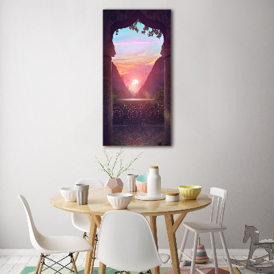 Quadro vetro acrilico verticale Architettura orientale