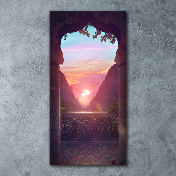 Quadro vetro acrilico verticale Architettura orientale