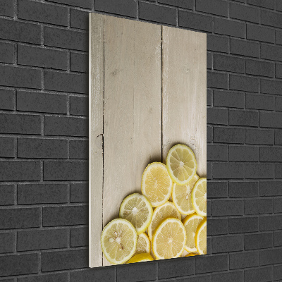 Quadro in vetro acrilico verticale Limoni su legno
