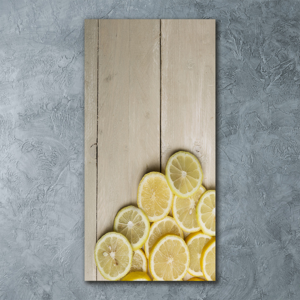 Quadro in vetro acrilico verticale Limoni su legno