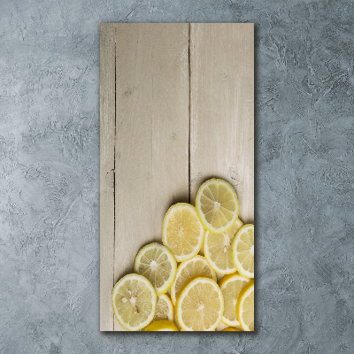 Quadro in vetro acrilico verticale Limoni su legno