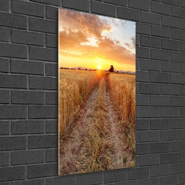 Quadro acrilico verticale Campo di grano
