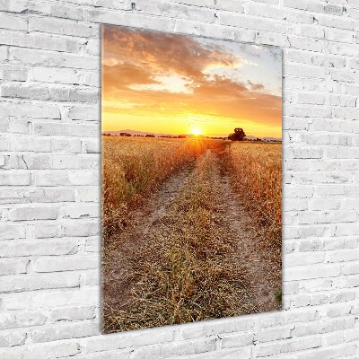 Quadro acrilico verticale Campo di grano