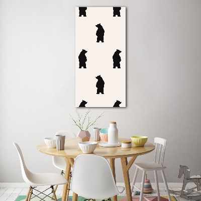 Quadro acrilico verticale Piccoli orsi