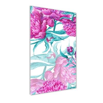 Quadro acrilico verticale Peonie