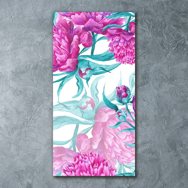 Quadro acrilico verticale Peonie