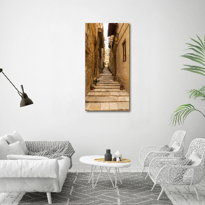 Quadro stampa su vetro acrilico verticale Le strade di Malta