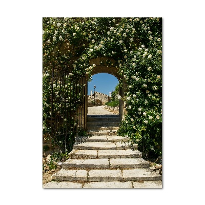 Quadro in vetro acrilico verticale Arco floreale