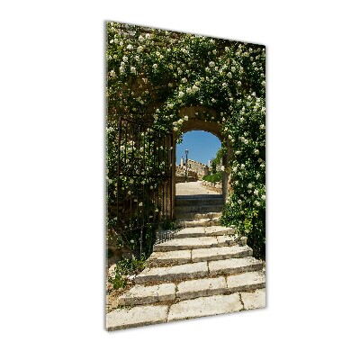 Quadro in vetro acrilico verticale Arco floreale