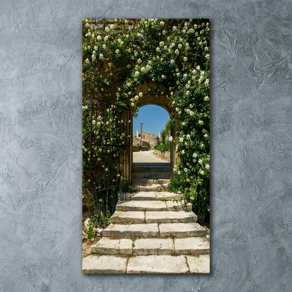 Quadro in vetro acrilico verticale Arco floreale