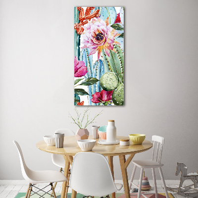 Quadro in vetro acrilico verticale Cactus