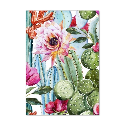 Quadro in vetro acrilico verticale Cactus