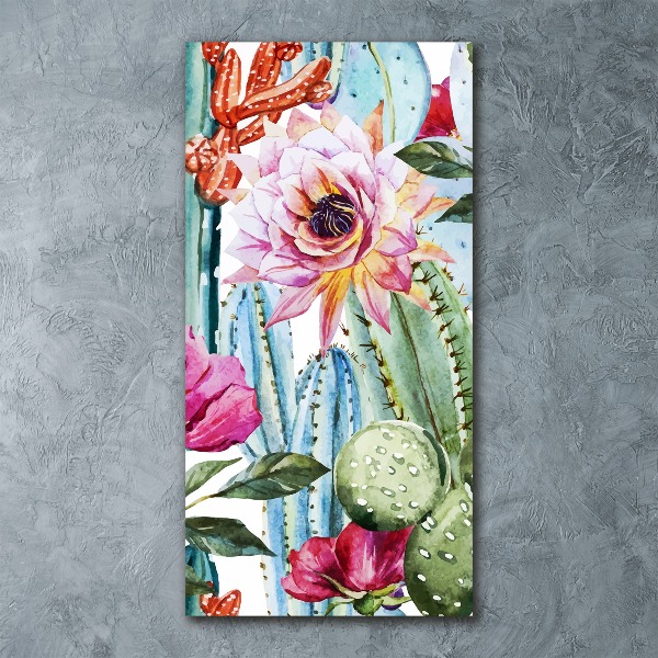 Quadro in vetro acrilico verticale Cactus
