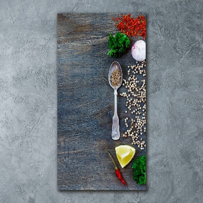 Quadro stampa su vetro acrilico verticale Spezie ed erbe aromatiche