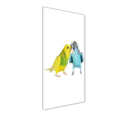 Quadro acrilico verticale Pappagalli ondulati