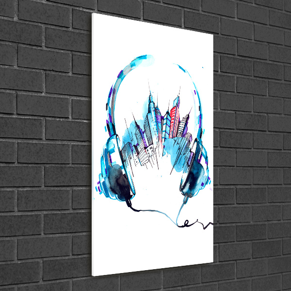 Quadro acrilico verticale Musica della città